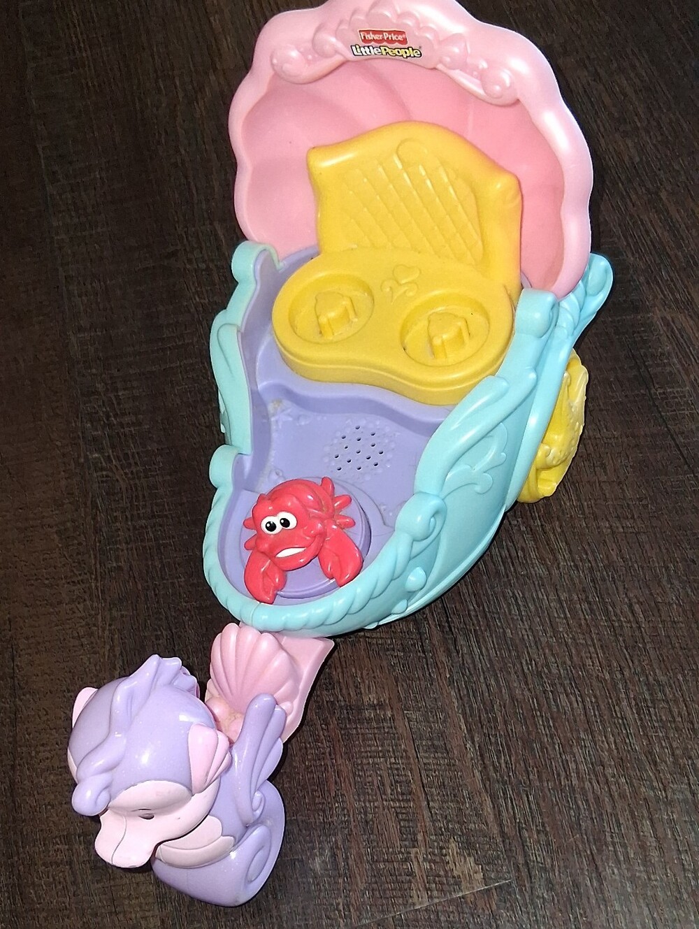 Fisher-Price Little People Ariel Mermaid Carriage - Pink, Purple, Aqua, Yellow
